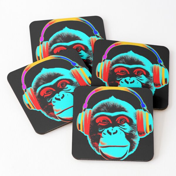Item preview, Monkey With Headphones Pop Style Design designed and sold by dogmanstar.