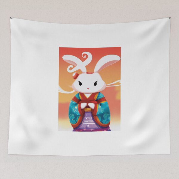 Item preview, Kimono bunny, white bunny with kimono designed and sold by LenaDream.
