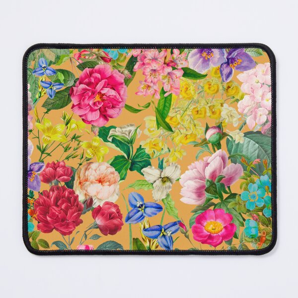 Artikelvorschau, Elegante Vintage Blumen lila Blumen und Rosen, botanisches Muster, Vintage Blumenillustration, orange Blumen Design entworfen und verkauft von ZeinabTaha.