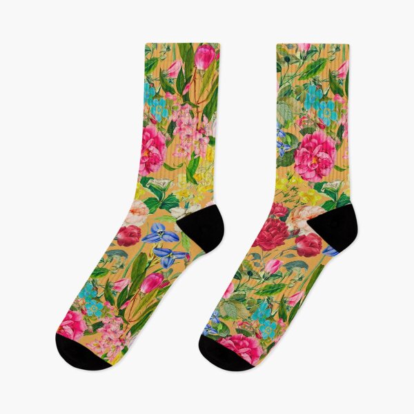 Artikelvorschau, Elegante Vintage Blumen lila Blumen und Rosen, botanisches Muster, Vintage Blumenillustration, orange Blumen Design entworfen und verkauft von ZeinabTaha.