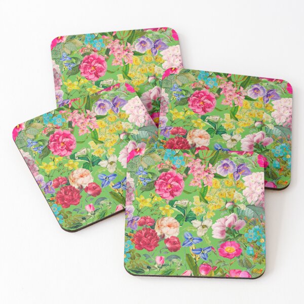 Artikelvorschau, Elegante Vintage Blumen lila Blumen und Rosen, botanisches Muster, Vintage Blumenillustration, grüne Blumen Design entworfen und verkauft von ZeinabTaha.