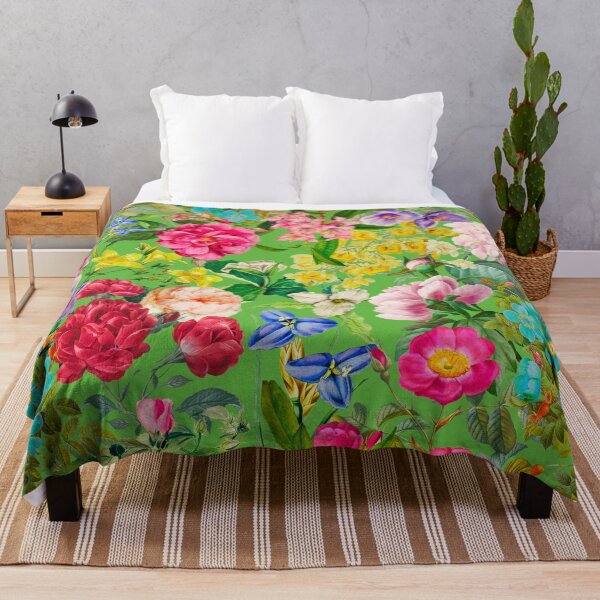 Artikelvorschau, Elegante Vintage Blumen lila Blumen und Rosen, botanisches Muster, Vintage Blumenillustration, grüne Blumen Design entworfen und verkauft von ZeinabTaha.