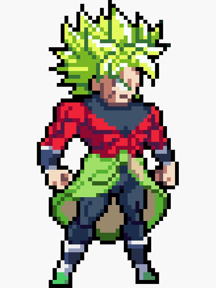 Broly Super Saiyan 5 HQ Pixel Edition Sticker for Sale by adventfan