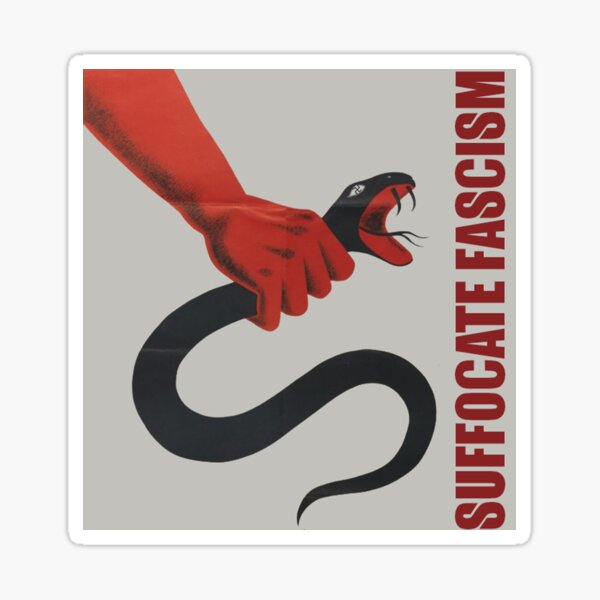 Sofocar el fascismo: arte retro antifascista Pegatina