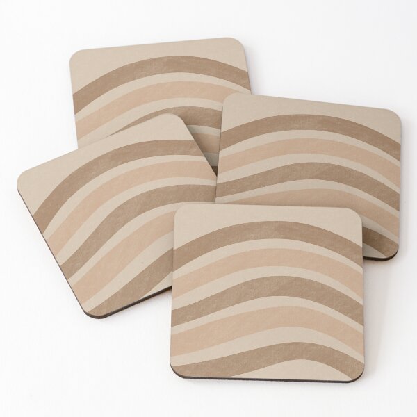 Item preview, Textured Wavy Lines Curvy Stripes Pattern Boho Style Cute Aesthetic Brown & Beige designed and sold by scorpiolane.