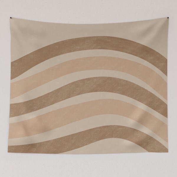 Item preview, Textured Wavy Lines Curvy Stripes Pattern Boho Style Cute Aesthetic Brown & Beige designed and sold by scorpiolane.