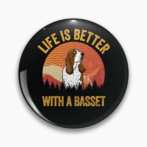 Item preview, Life Is Better With A Basset Vintage Wavy Lines Gift  designed and sold by Guarddogdrive.