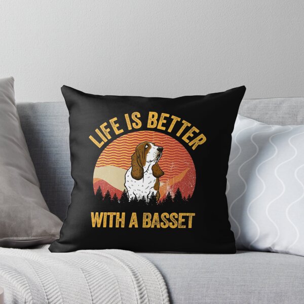 Item preview, Life Is Better With A Basset Vintage Wavy Lines Gift  designed and sold by Guarddogdrive.