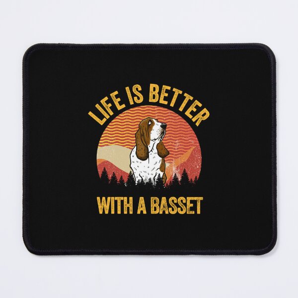 Item preview, Life Is Better With A Basset Vintage Wavy Lines Gift  designed and sold by Guarddogdrive.