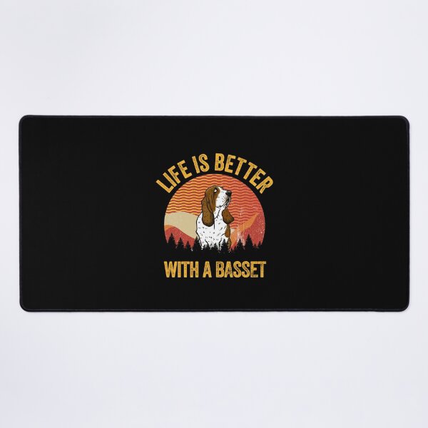 Item preview, Life Is Better With A Basset Vintage Wavy Lines Gift  designed and sold by Guarddogdrive.