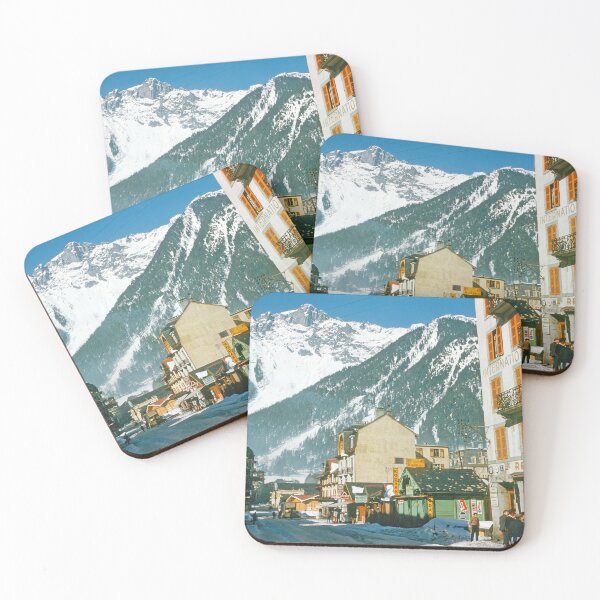 Item preview, 1940s - Chamonix Street View with Mont Blanc in the Background, France designed and sold by thatwaslife.