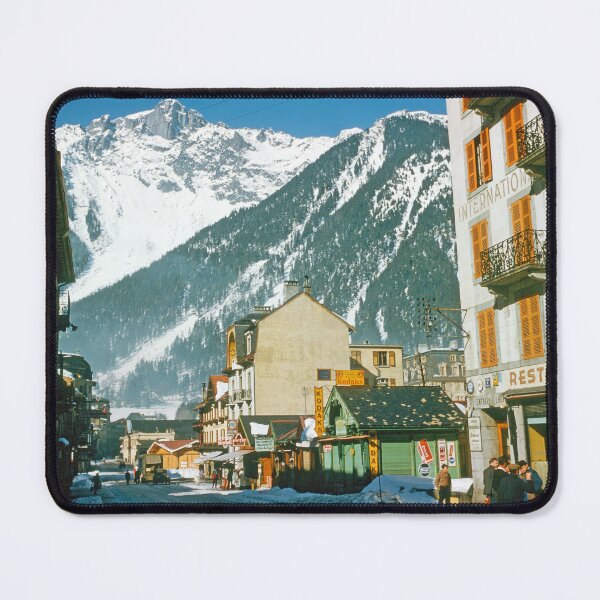 Item preview, 1940s - Chamonix Street View with Mont Blanc in the Background, France designed and sold by thatwaslife.