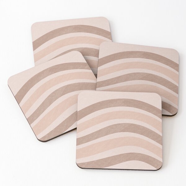 Item preview, Textured Wavy Lines Curvy Stripes Pattern Boho Style Cute Aesthetic Cream & Brown designed and sold by scorpiolane.