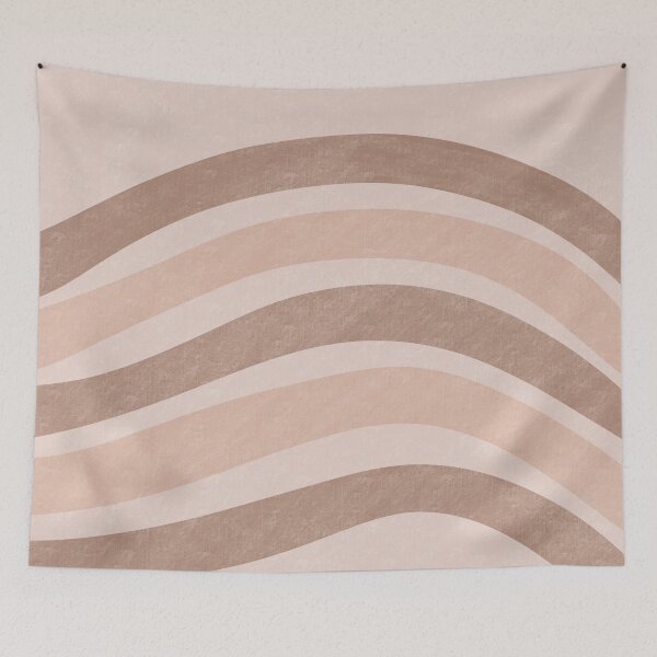 Item preview, Textured Wavy Lines Curvy Stripes Pattern Boho Style Cute Aesthetic Cream & Brown designed and sold by scorpiolane.