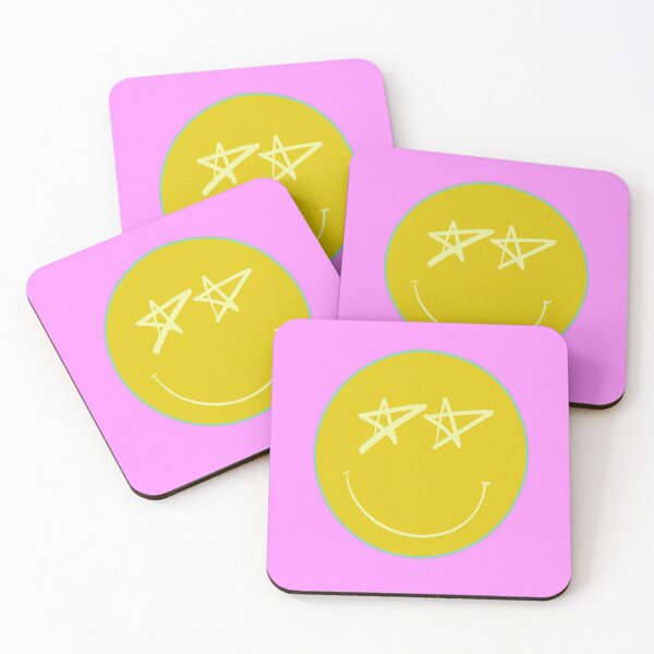 Item preview, Yellow Smile Smiley Face with Drawing Star Eyes Design designed and sold by theprintedclub.