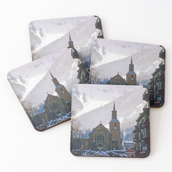 Item preview, 1940s - View of  St. Michel Church in Chamonix, France designed and sold by thatwaslife.