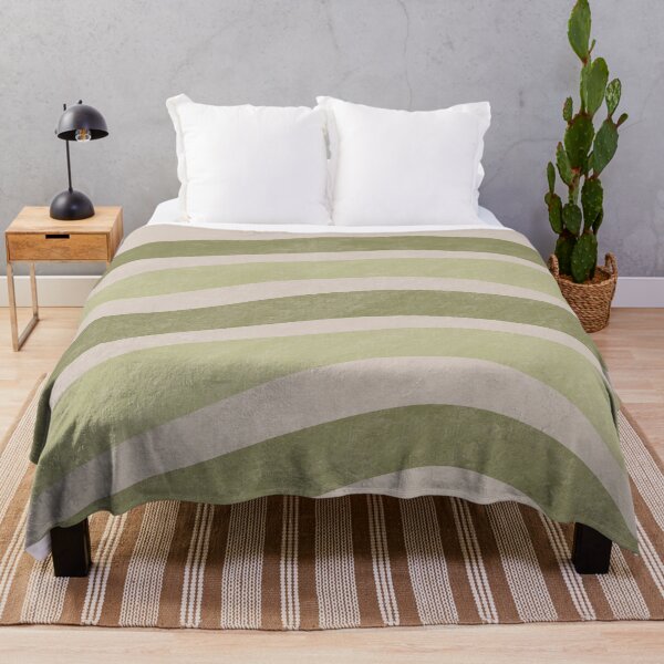 Item preview, Textured Wavy Lines Curvy Stripes Pattern Boho Style Cute Aesthetic Green & Beige designed and sold by scorpiolane.