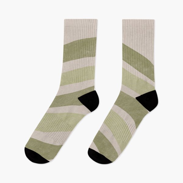 Item preview, Textured Wavy Lines Curvy Stripes Pattern Boho Style Cute Aesthetic Green & Beige designed and sold by scorpiolane.