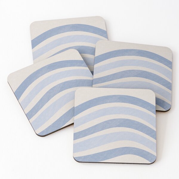 Item preview, Textured Wavy Lines Curvy Stripes Pattern Boho Style Cute Aesthetic Light & Dark Blue designed and sold by scorpiolane.