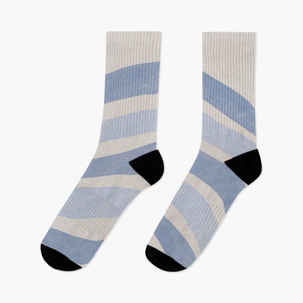 Item preview, Textured Wavy Lines Curvy Stripes Pattern Boho Style Cute Aesthetic Light & Dark Blue designed and sold by scorpiolane.