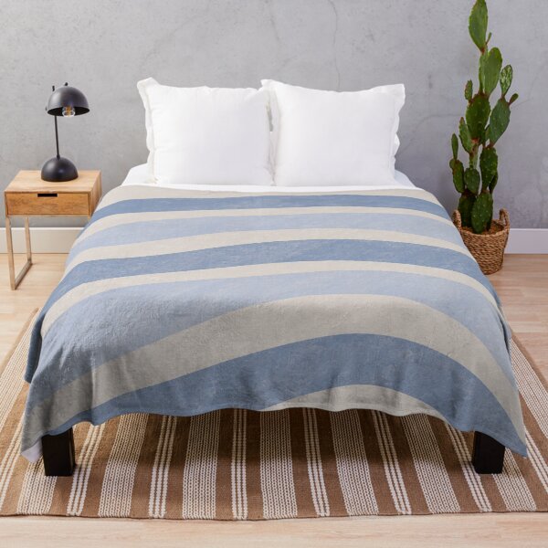 Item preview, Textured Wavy Lines Curvy Stripes Pattern Boho Style Cute Aesthetic Light & Dark Blue designed and sold by scorpiolane.