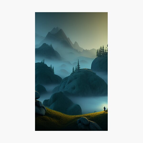 Item preview, misty and cool mountains designed and sold by G12Design.