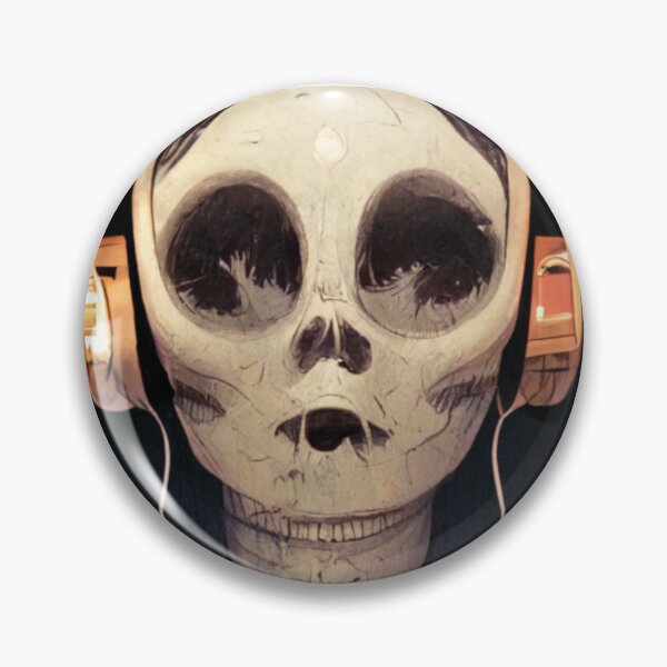 Item preview, Spooky skull listening to music designed and sold by Mirochan80.
