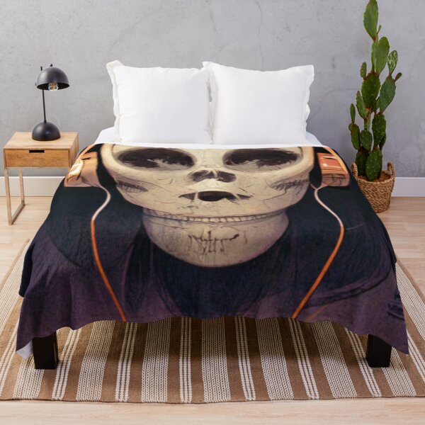 Item preview, Spooky skull listening to music designed and sold by Mirochan80.