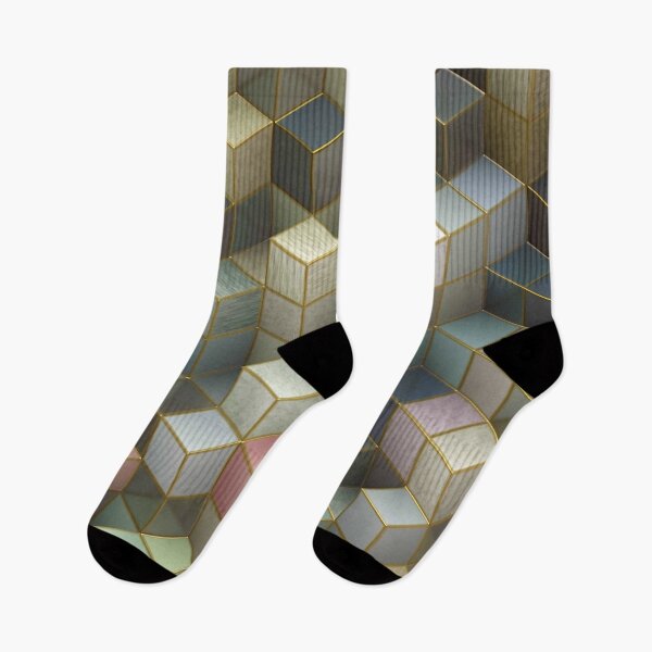 Item preview, Stacked Cubes - Wood Aesthetic with Gold Enhancement designed and sold by GWTF-Designs.