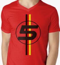 Sebastian Vettel #5 German Stripes Men's V-Neck T-Shirt