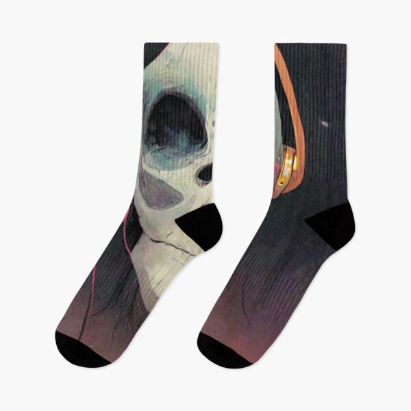 Item preview, Spooky skull listening to music designed and sold by Mirochan80.