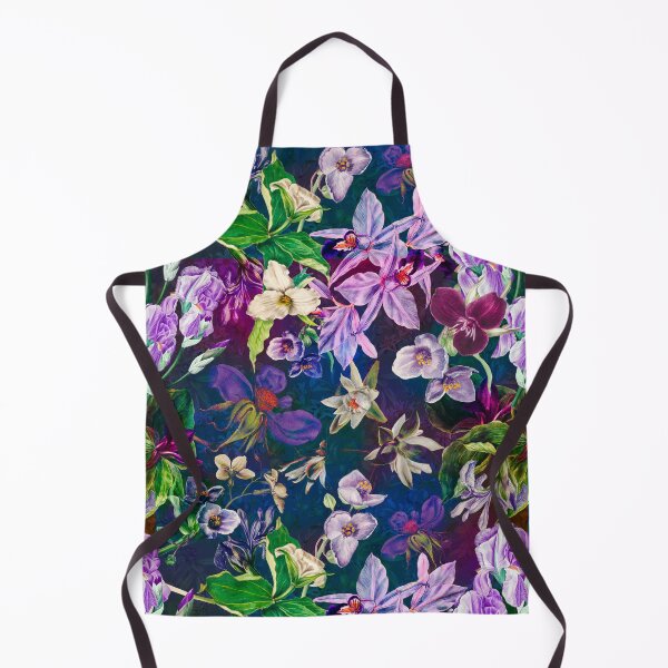Item preview, Exotic dreamy floral heaven, botanical illustration, flowers pattern, dark blue floral designed and sold by ZeinabTaha.