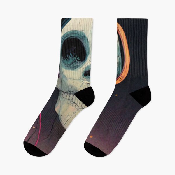 Item preview, Spooky skull listening to music designed and sold by Mirochan80.