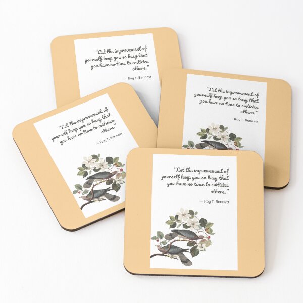 Item preview, "Let the improvement of yourself keep you so busy that you have no time to critize others" caption on products. designed and sold by ACEGDesign.