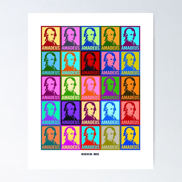 Vista previa del artículo con la obra «Pop Art Mozart | Meceme», diseñado y vendido por StarvingRtist.