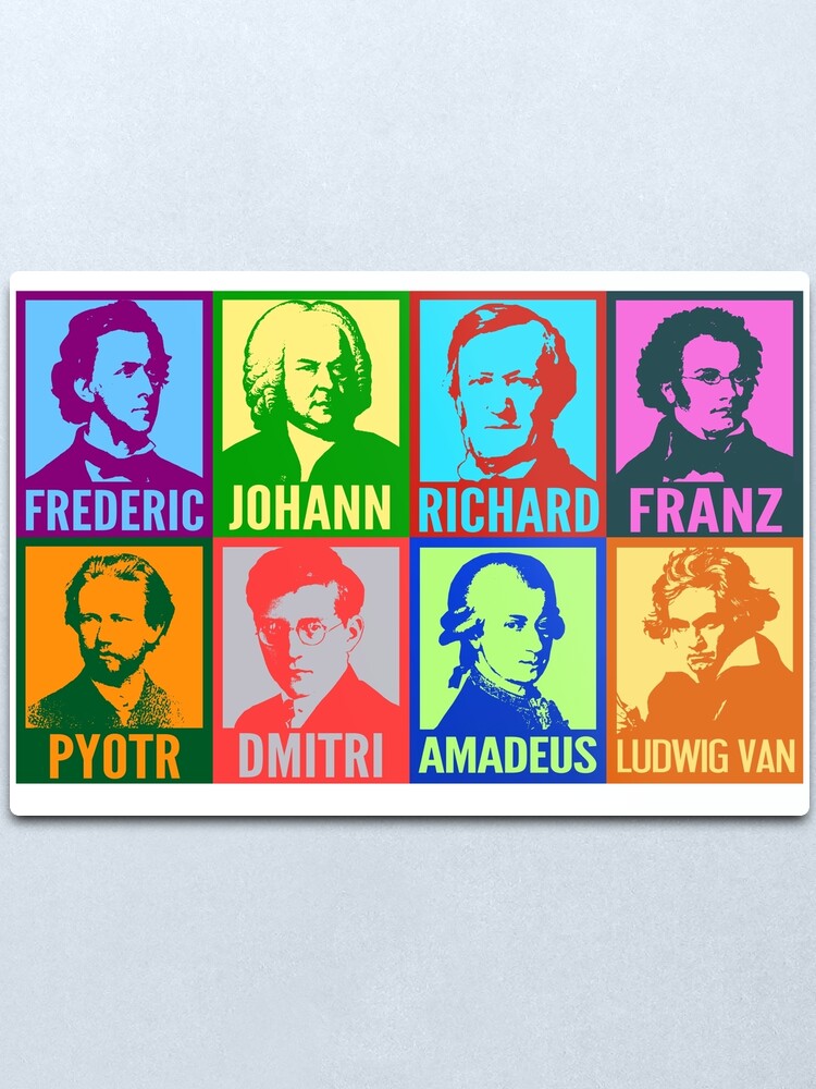 Alternate view of Pop Art Composers Metal Print