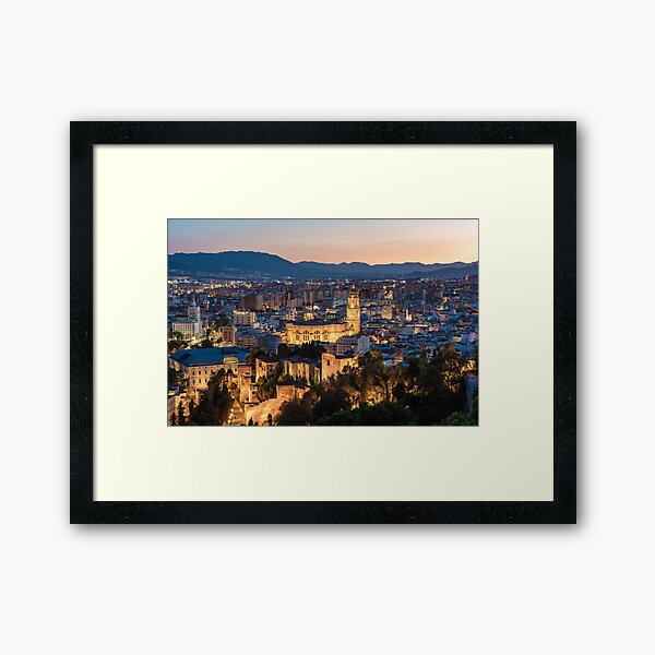 Item preview, Sunset over Malaga Old Town in Spain designed and sold by WorldScenery.
