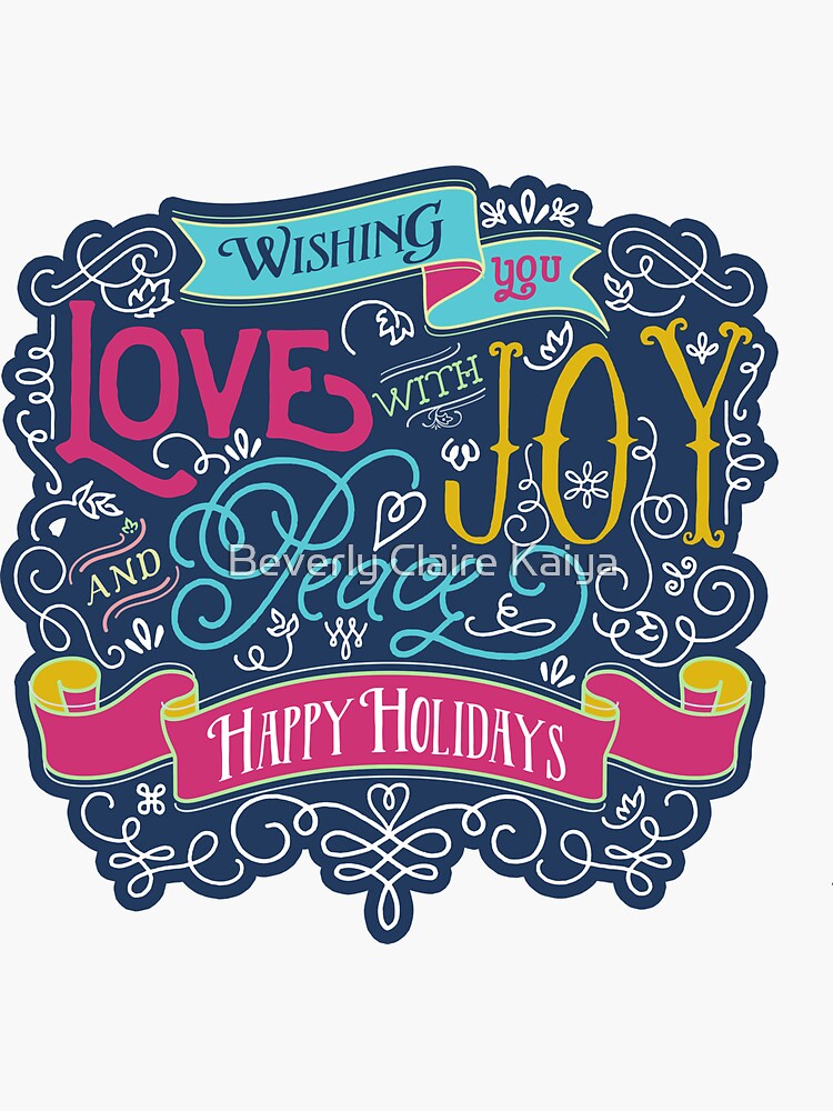 Christmas Typography Love Joy Peace Happy Holidays Banner by beverlyclaire