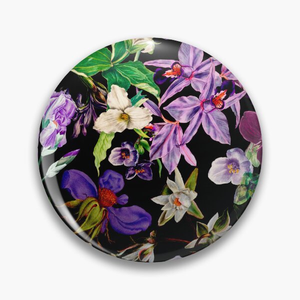 Item preview, Exotic dreamy floral heaven, botanical illustration, flowers pattern, black floral designed and sold by ZeinabTaha.