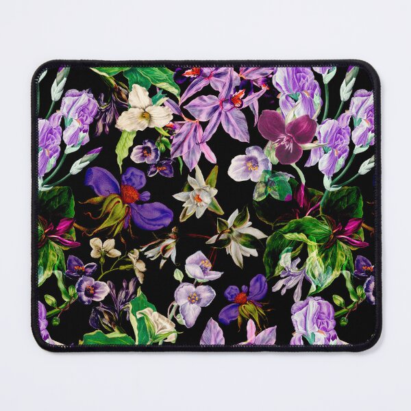 Item preview, Exotic dreamy floral heaven, botanical illustration, flowers pattern, black floral designed and sold by ZeinabTaha.