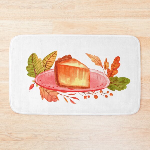 Item preview, Thanksgiving pumpkin pie slice watercolor illustration designed and sold by pinkyfish1010.