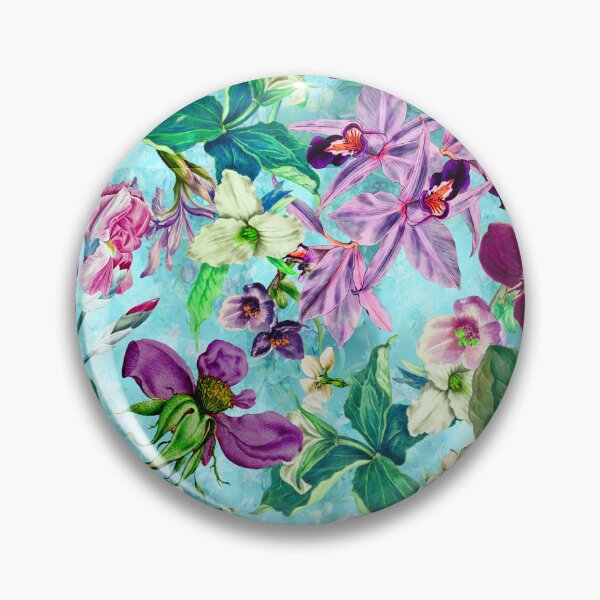 Artikelvorschau, Exotischer verträumter Blumenhimmel, botanische Illustration, Blumenmuster, blaugraues Blumenmuster entworfen und verkauft von ZeinabTaha.