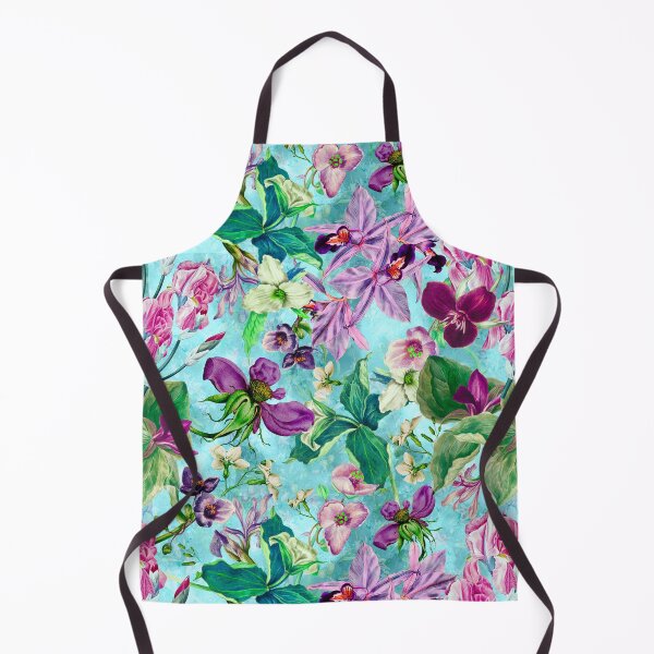 Artikelvorschau, Exotischer verträumter Blumenhimmel, botanische Illustration, Blumenmuster, blaugraues Blumenmuster entworfen und verkauft von ZeinabTaha.