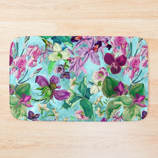 Item preview, Exotic dreamy floral heaven, botanical illustration, flowers pattern, blue grey floral designed and sold by ZeinabTaha.