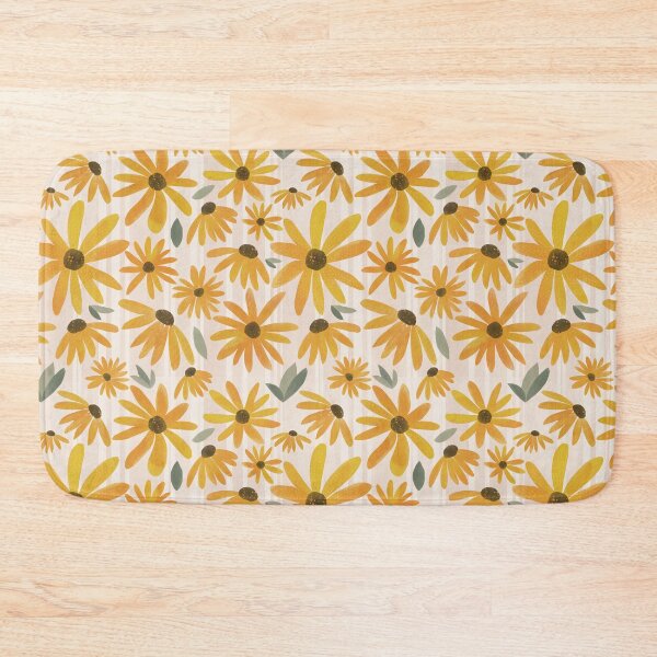 Item preview, Yellow floral pattern with stripes in the background designed and sold by LaCollineStudio.