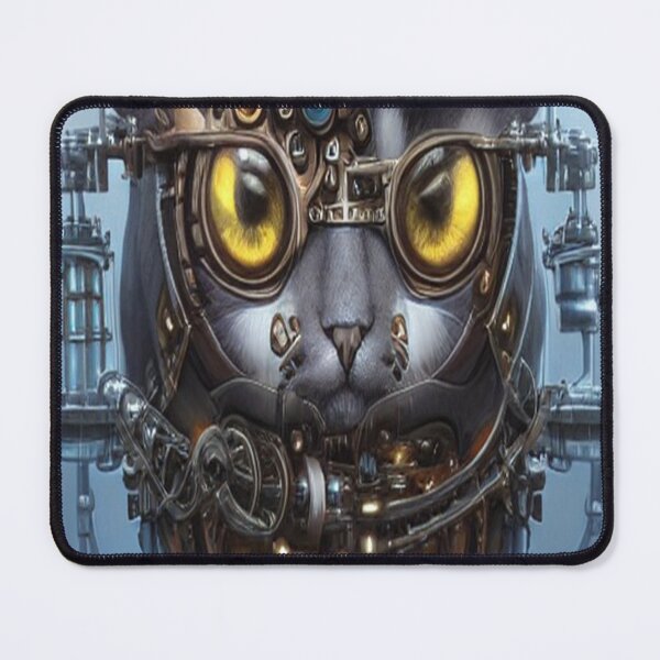 Item preview, Big Eye Steam Punk Meow Cute Cat for Cat Lovers designed and sold by aventi24.