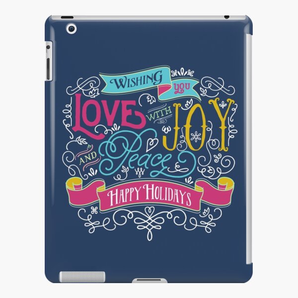 Love Joy Peace Christmas Typography Happy Holidays Banner iPad Snap Case