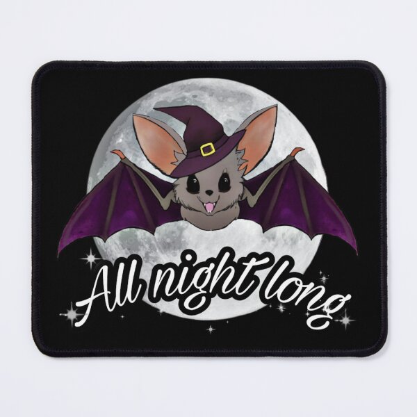 Item preview, adorable flying warlock bat in night sky with full moon | digital art | nightshift | Halloween designed and sold by DigitalEurydice.