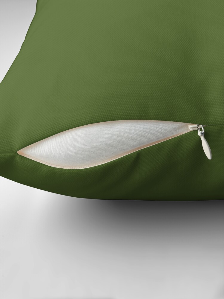 Thumbnail 2 of 4, Pillow, SOLID PLAIN DARK OLIVE GREEN - OVER 100 SHADES OF GREEN ON OZCUSHIONS designed and sold by ozcushions.