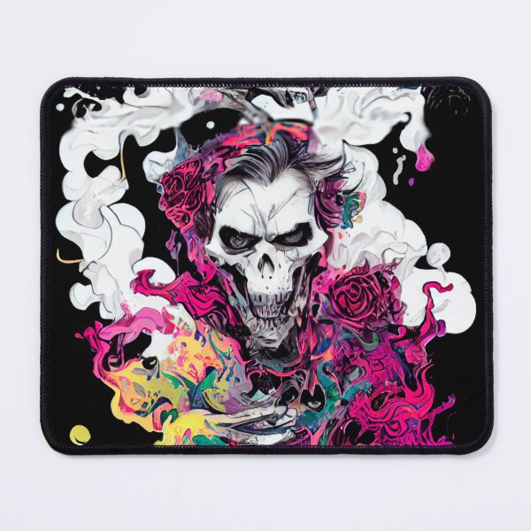Item preview, Comic style skull with smoke and psychedelic colors designed and sold by Imaginety.